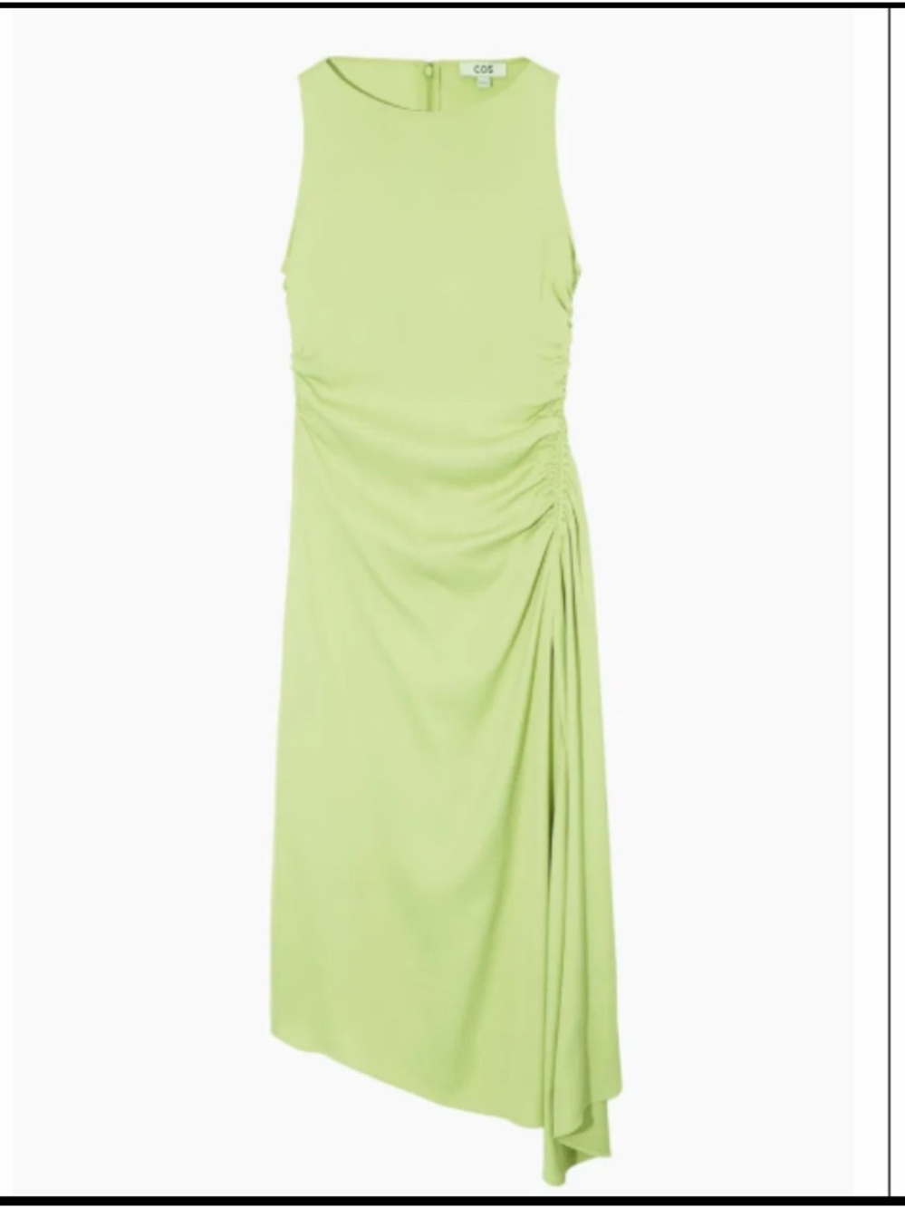 COS Lime Green Ruched Side Dress